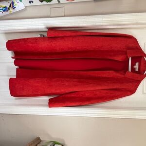 Philosophy Vibrant Red Open-Front Trench Coat